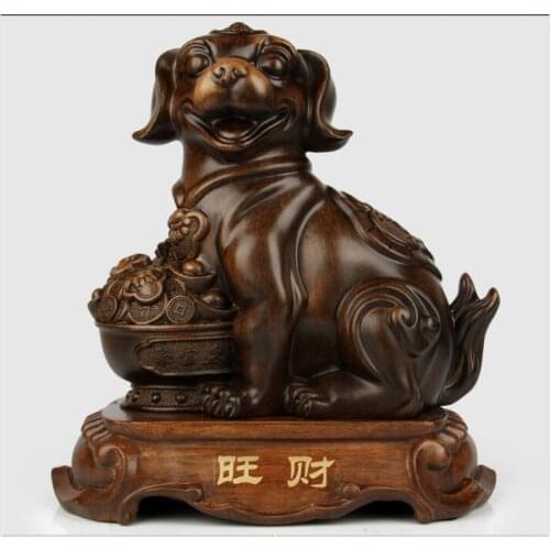 Sandalwood color Big dog DOGS Recruitment Crafts Handicraft ornaments forLiving Room Craft Decoration home statues sculpture