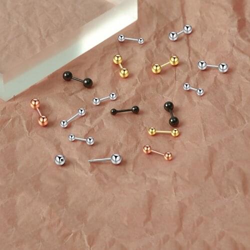 Cute Female 2/3/4/5mm Round Earrings Minimalist 925 Sterling Silver Earrings For Women Vintage Small Stud Earrings