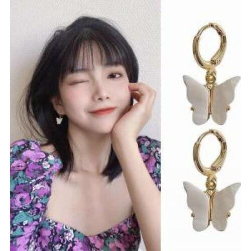 Punk Girl Earrings 2020 Korean Fashion New Earrings Temperament Net Red Forest Butterfly Super Fairy Cute Womens Earrings