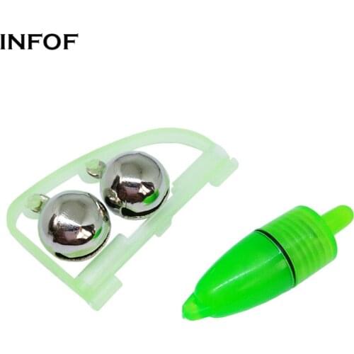 20-pieces Fishing Bite Alarm Set Luminous Fish Alarm Bell LED Light Carp Alarm Night Fishing Gear alarma pesca