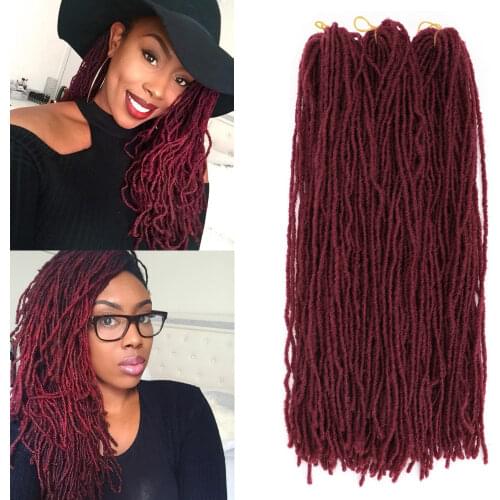 Yinmei Baibian18inch Sister Locks Afro Crochet Braids Hair Synthetic Straight Dread Locs Braiding Hair Extensions Natural Black