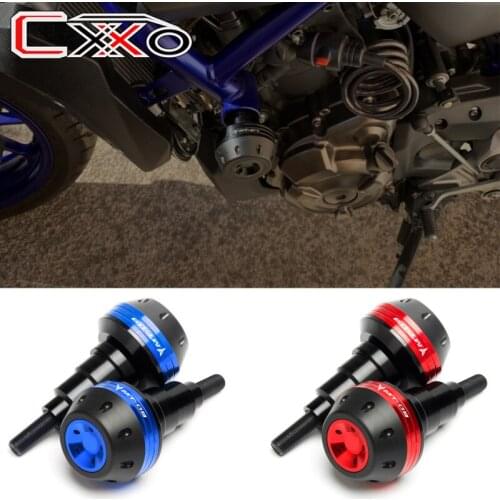 LOGO MT-09 Left & Right Motorcycle CNC Frame Sliders Crash Pad Falling Protector Guard For Yamaha MT09 FZ09 FJ09 TRACER 900 GT