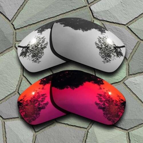 Chrome&Violet Red Sunglasses Polarized Replacement Lenses for Oakley Jawbone