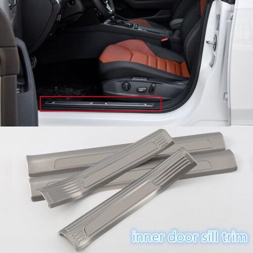 Car Styling 4PCS Stainless Steel Threshold Door Sill Scuff Plate Cover Trim For VW Volkswagen Arteon 2017 2018