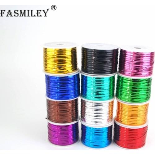 Top 100Yards/ROLL Gold Silver LUSTROUS METALLIC TWIST TIES FOR LOLLIPOP CELLO BAGS Gift Packing DIY materials DS228