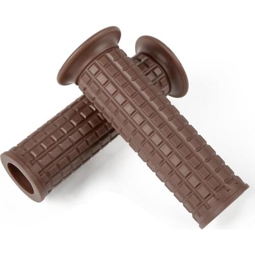 22MM 25MM Universal Vintage Anti-slip Rubber Motorcycle Handle Grips Classic Brown Motorbike Handlebar Grip