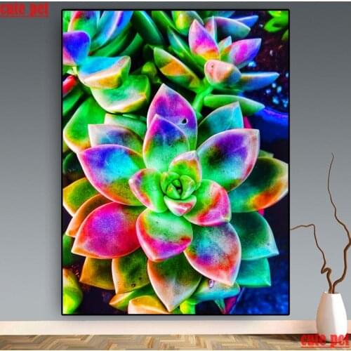 Needlework Patterns Colorful succulents Diy 5d Diamond Painting Cross Stitch New 2020 Diamond Embroidery Rhinestone mosaic gifts