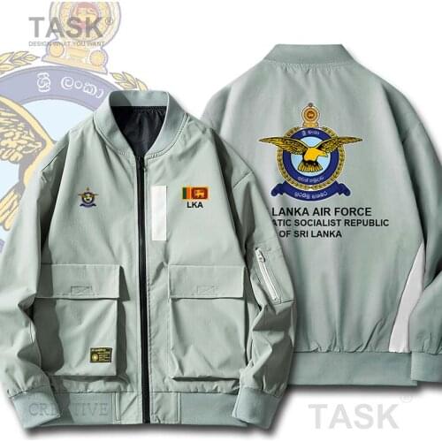 Air Force Sri Lanka Lankan LKA Hit Color Streetwear Baseball Jackets Casual Bomber Zipper Jacket Men Streetwear Pilot Coats