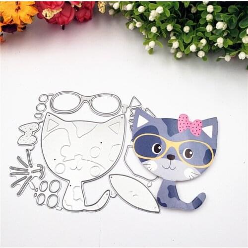 Die cutting die toy metal Literary cat crafts paper relief DIY embossed Easter New Year Valentines Day