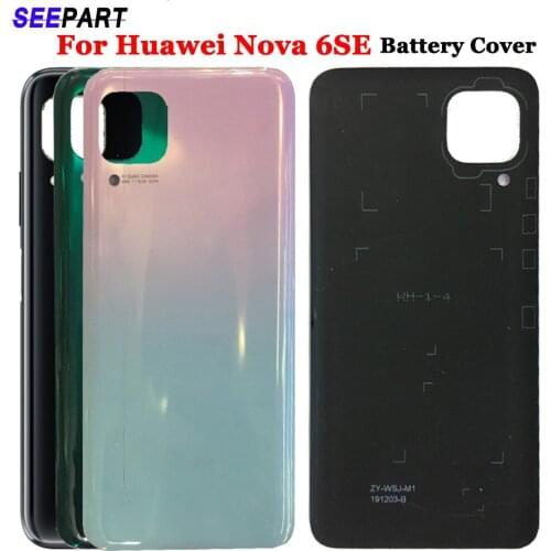 For Huawei Nova 6SE Battery Cover Back Housing Rear Door Case With Adhesive For Nova 6se Back Cover