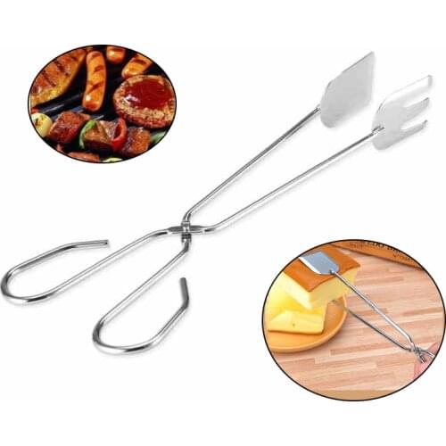 1 PC Stainless Steel Grilling Tong Salad Cake Dessert Serving Food Barbecue Cooking Clips BBQ Accessories 26 X 8.2 CM BBQ Tool