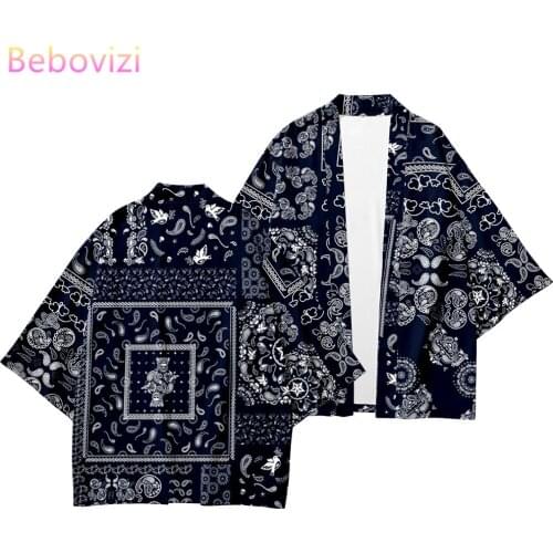 Plus Size 5XL 6XL Yellow Green Red Beach Harajuku Japanese Style Fashion Kimono Sets Men Women Cardigan Haori Obi Asian Clothes