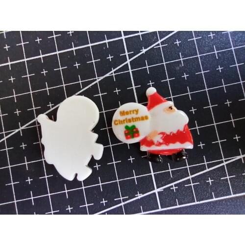 1pcs/lot resin flat back Printing Christmas father with bag 22mm Cabochons Scrapbooking Hair Bow Center DIY Christmas decration
