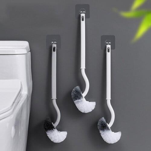 1Pc Creative Long Handle Toilet Brush Soft Hair Toilet Cleaning Brush Wall-Mounted Plastic Clean Tool Accessories Bathroom Tools