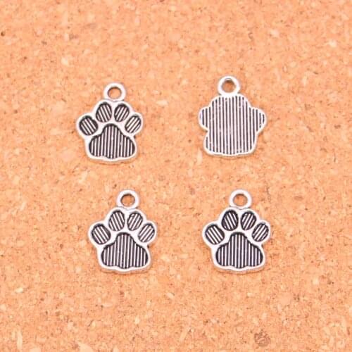 120Pcs Antique Silver Plated bear paw Charms Diy Handmade Jewelry Findings Accessories 15*12mm