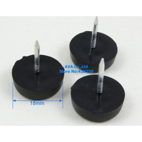 18mm Nylon Furniture Chair Nail Feet Glides Feet Bottom Protect / Black