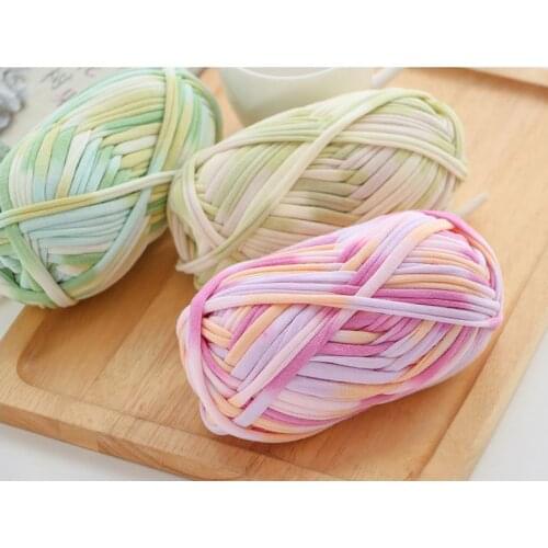 19 colours 100g/roll Home Colourful DIY Crochet Cloth Carpets Yarn Cotton Wool Knitting Paragraph hand-knitted Thick Knit Basket