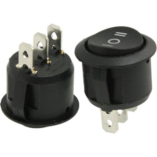 2 x AC 6A/250V 10A/125V 3 Pin SPDT ON/OFF/ON 3 Position Round Boat Rocker Switch Drop shipping