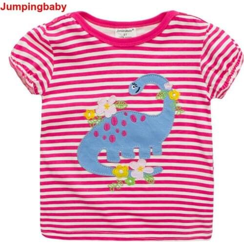 2019 Girls T-Shirt Dinossauro Summer Tops Tshirt Children Clothing Kids Clothes Roupas Infantis Menina Vetement Enfant Fille
