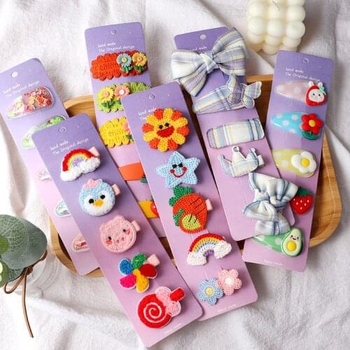 5 Pcs/Set Cute Cartoon Animal Fruit Hairpins Children Lovely Hair Clip Hair bands Girls Headband Hair Clips Hair Accessories