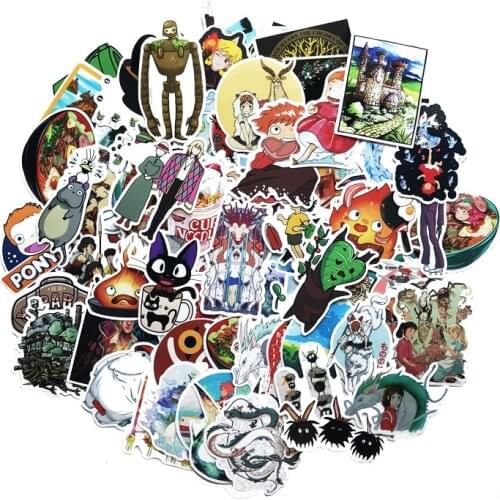 50/100Pcs Japan Miyazaki Hayao Anime Spirited Away Stickers For Skateboard Helmet Gift Box Bicycle Computer Notebook Car
