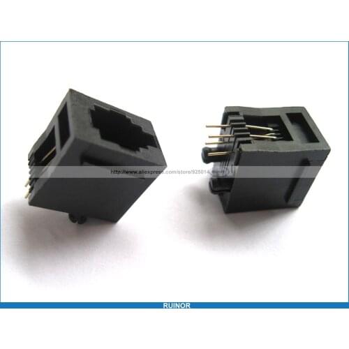 50 Pcs RJ11 Modular Network PCB Jack Connector 5222 4P4C