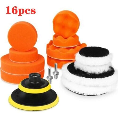 Car Polishing Pad 3/5 inch mixing 16 Pcs/Set Sponge Buffing Waxing Boat Car Polish Buffer Drill Wheel polisher Removes Scratches