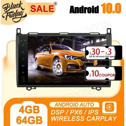 Android 10 PX6 for Benz Sprinte B200 Vito Viano W469 GPS Car Navigation Multimedia HD Video Touch Screen Stereo DVD Player Radio