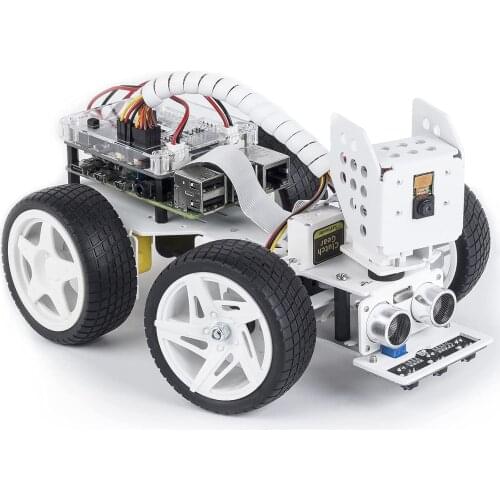 SunFounder Raspberry Pi Smart Video Robot Car Kit for Raspberry Pi, Supports Ezblock/Python Code Control and Web Control
