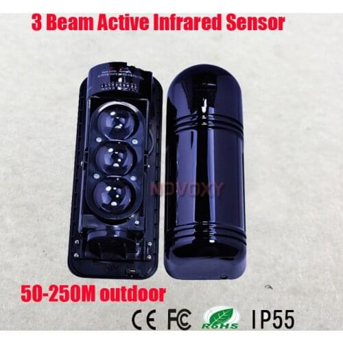 Free Shipping Photoelectric 3 Beam Perimeter Fence Active Infrared IR Sensor Barrier Detector Window Outdoor Intrusion Alarm
