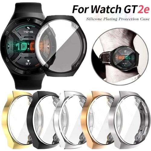 Protective Shell Plating PC Material Tempered Film Case For Huawei watch GT2e Protector Frame For Protective Shell Cover