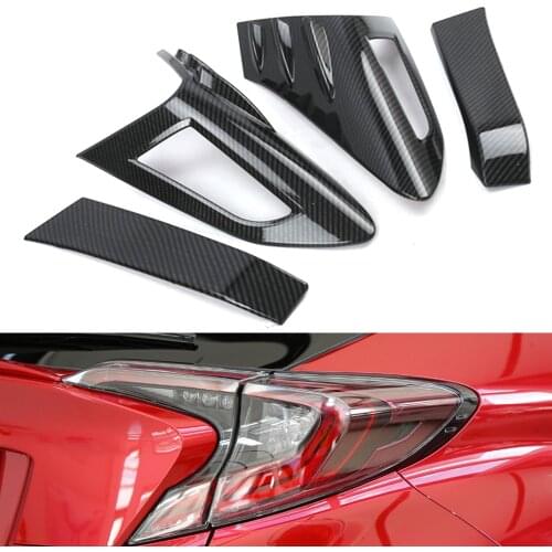 Chrome Rear Trunk Tailgate Lights Lamp Trim Frame Cover For Toyota C-HR CHR 2018 2019 Car Detector Carbon Look Stick Styling