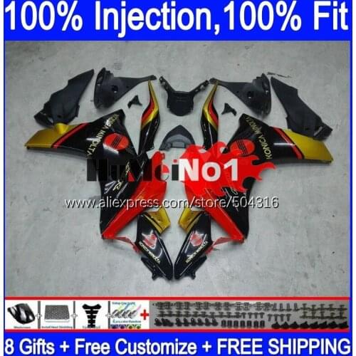Injection For HONDA CBR600F4i CBR600F 11 12 13 14 126MC.17 CBR 600 F 600F CBR600 F4i 2011 2012 2013 2014 Fairings golden black