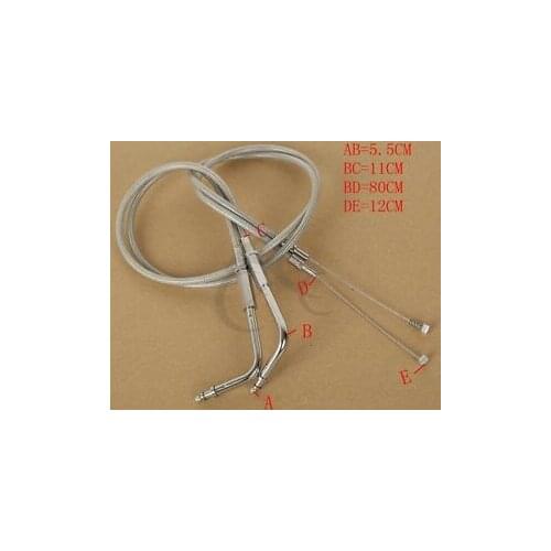 Motorcycle 80CM Stainless Steel Throttle Cable For Harley Sportster XL 883 1200 96-06
