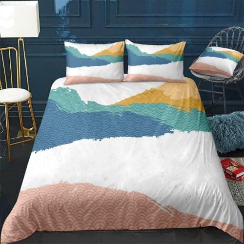 Abstract mountains Quilt Cover Pillowcase 3Piece Comforter Bedding Set With Pillow Case Single Double Duvet Cover Home Decora