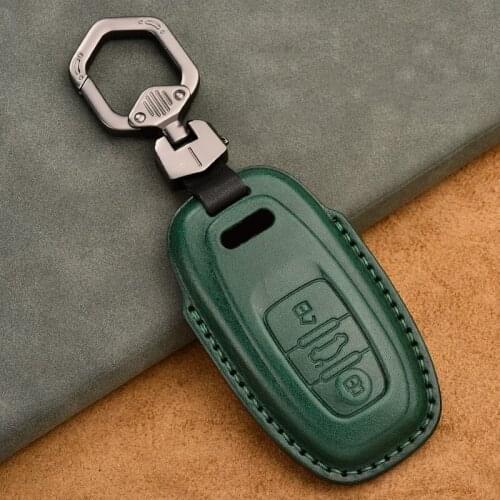Leather Car Remote Smart Key Case Cover Fob for Audi A4 A5 A6 A7 A8 S4 S5 S6 S7 Q5 Accessories Key Ring Protect