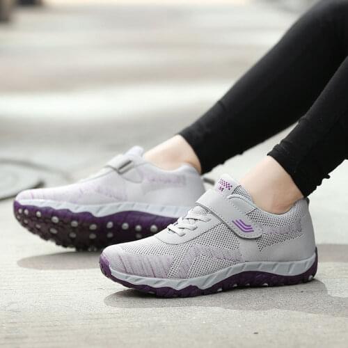 Healthy sneakers women shoes 2021 flying woven mother casual shoes woman sneakers female lighted flats elderly women sneakers