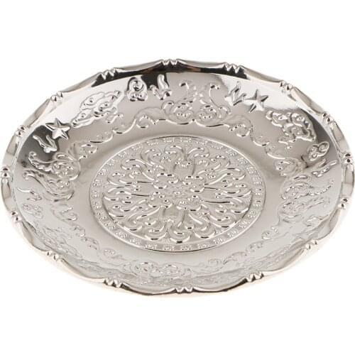 Round~Alloy Teacup Coaster Coffee Cup Mat For Kung Fu Tea Fittings Silver