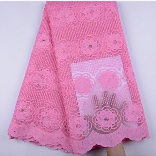 Baby Pink African Tulle Lace Fabric 2019 High Quality French Net Beaded Lace Nigeria Embroidery Lace For Girls Clothes S1420
