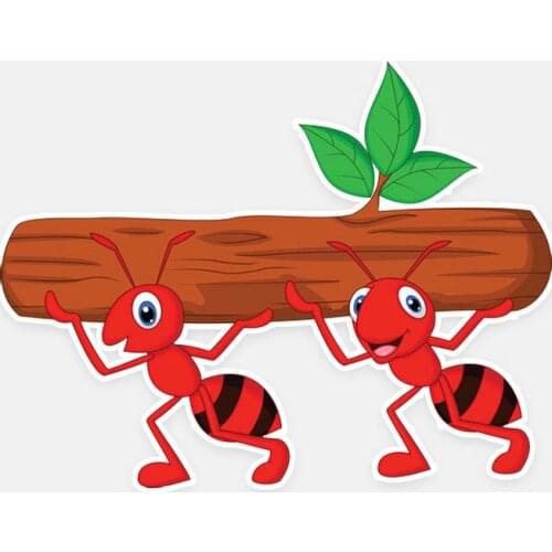 LLY-0750 Classic Cartoon Car Stickers Carry Wood Ants Modeling Decal PVC Auto Accessories Sunscreen Waterproof Exquisite Decals