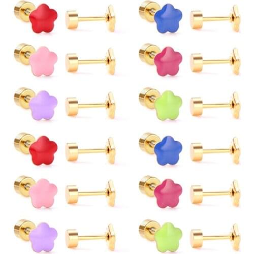 LUXUKISSKIDS 12Pairs/lot Wholesale Earrings Jewelry Fashion Screw Earrings For Women Luxury Jewellry