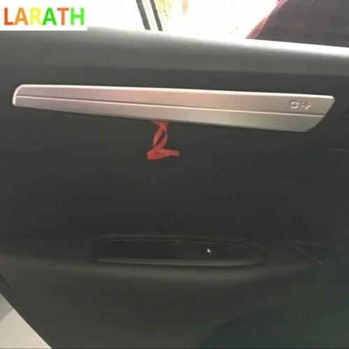 4Pcs Car Styling ABS Chrome door edge inner decoration sticker Cover Case Stickers For Citroen C4 2016 Car Styling Accessories