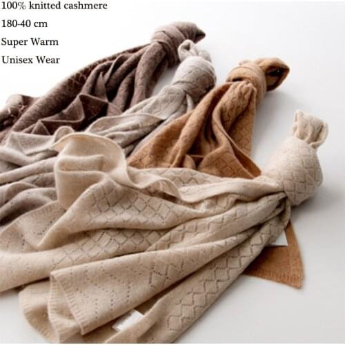 New 100% Pure Cashmere Scarf Women Knitted Winter Autumn Automne et hiver nouvelle écharpe 100% pure cachemire haut de gamme