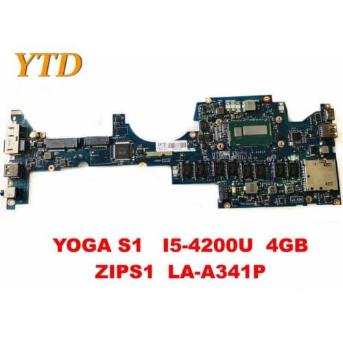 Original for Lenovo Thinkpad YOGA S1 Laptop motherboard YOGA S1 I5-4200U 4GB ZIPS1 LA-A341P tested good free shipping