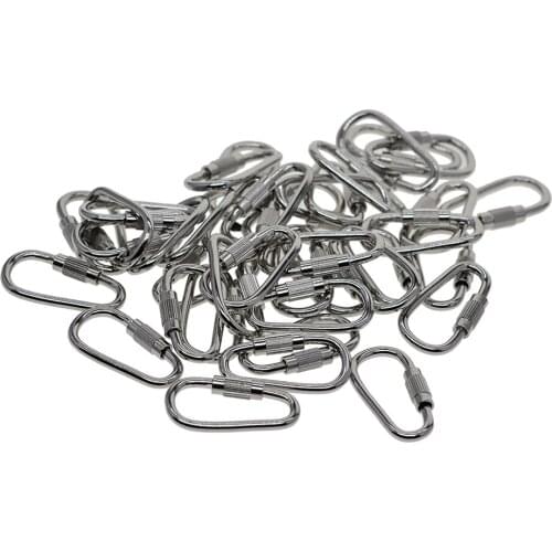 Prettyia 50pcs Keychain Key Brass Screw Locking Carabiner Holder Rings