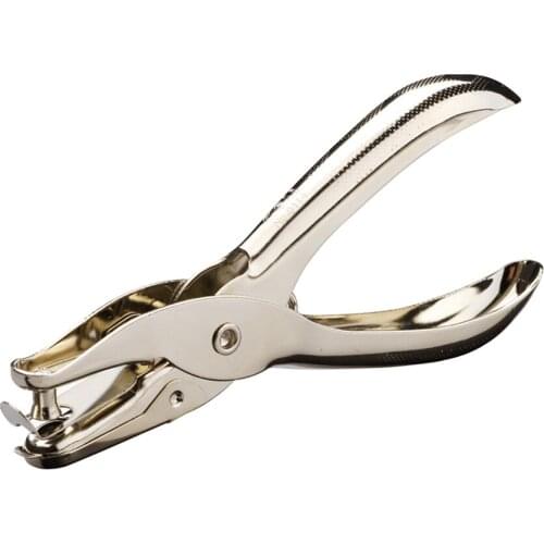 Single Hole Punch Handheld Metal Paper Ticket Puncher Hole Dia 6mm, 8 Pages of 70g Paper Capacity One Hole Puncher Heavy Duty