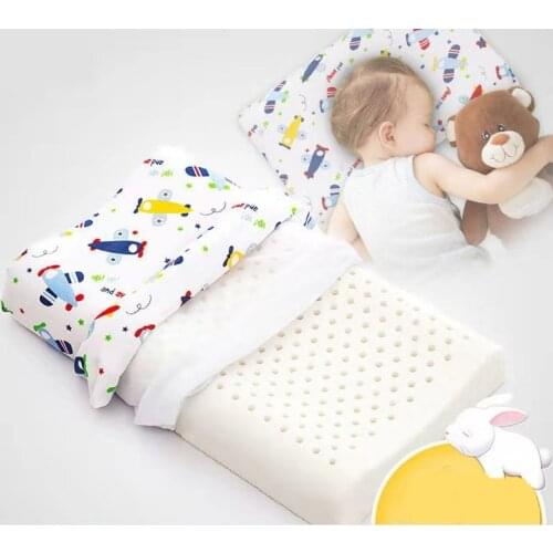 SB Cartoon Cotton Kids Latex Pillow Soft Washable Baby Sleeping Head Cushion Cotton pillow Toddler Pillow Portable Headrest