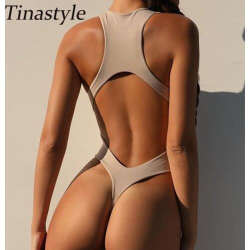 Tinastyle Double Layer Backless Sexy Bodysuit Women Hollow Out O Neck Summer Bodys Top Female Basic White Streetwear Bodysuits