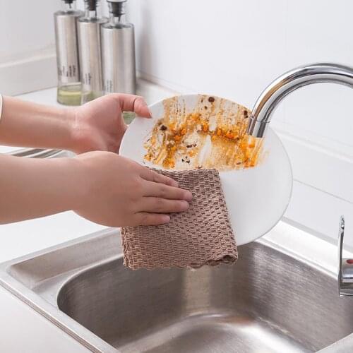 Kitchen Anti-Grease Wiping Rags Efficient Super Absorbent Microfiber Cleaning Cloth Multifunction Home Washing Dish Towel