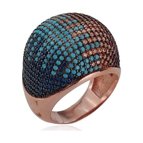 Rainbow Summer Collection Statement Women Rings 925 Sterling Silver Ladies Rings for Women